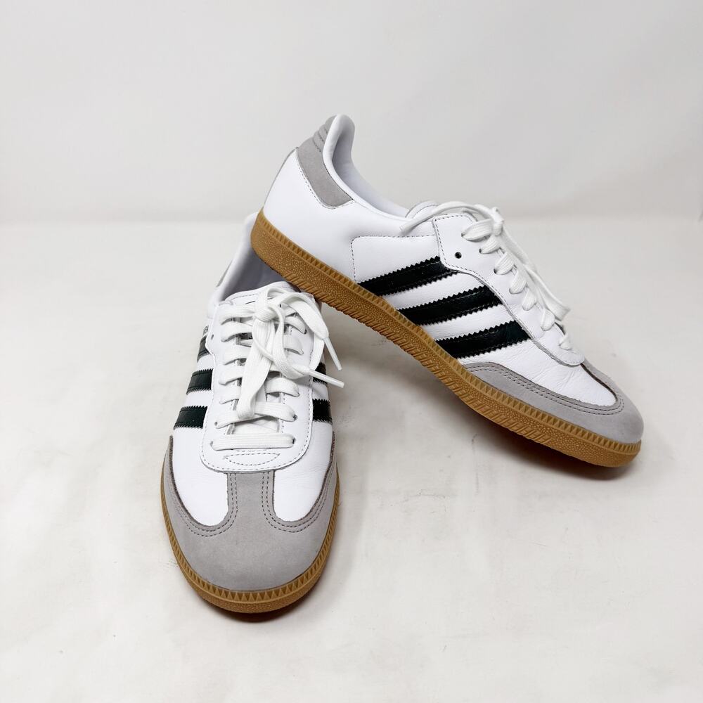 [Adidas] Sambas OG White Forest Green Stripes Lace Up Casual Sneakers Size 9 EUC - Picture 2 of 10
